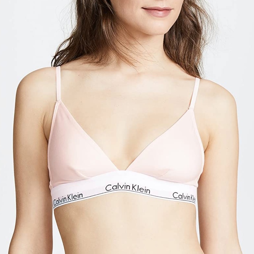Calvin Klein Triangle Bralette Light Pink size medium